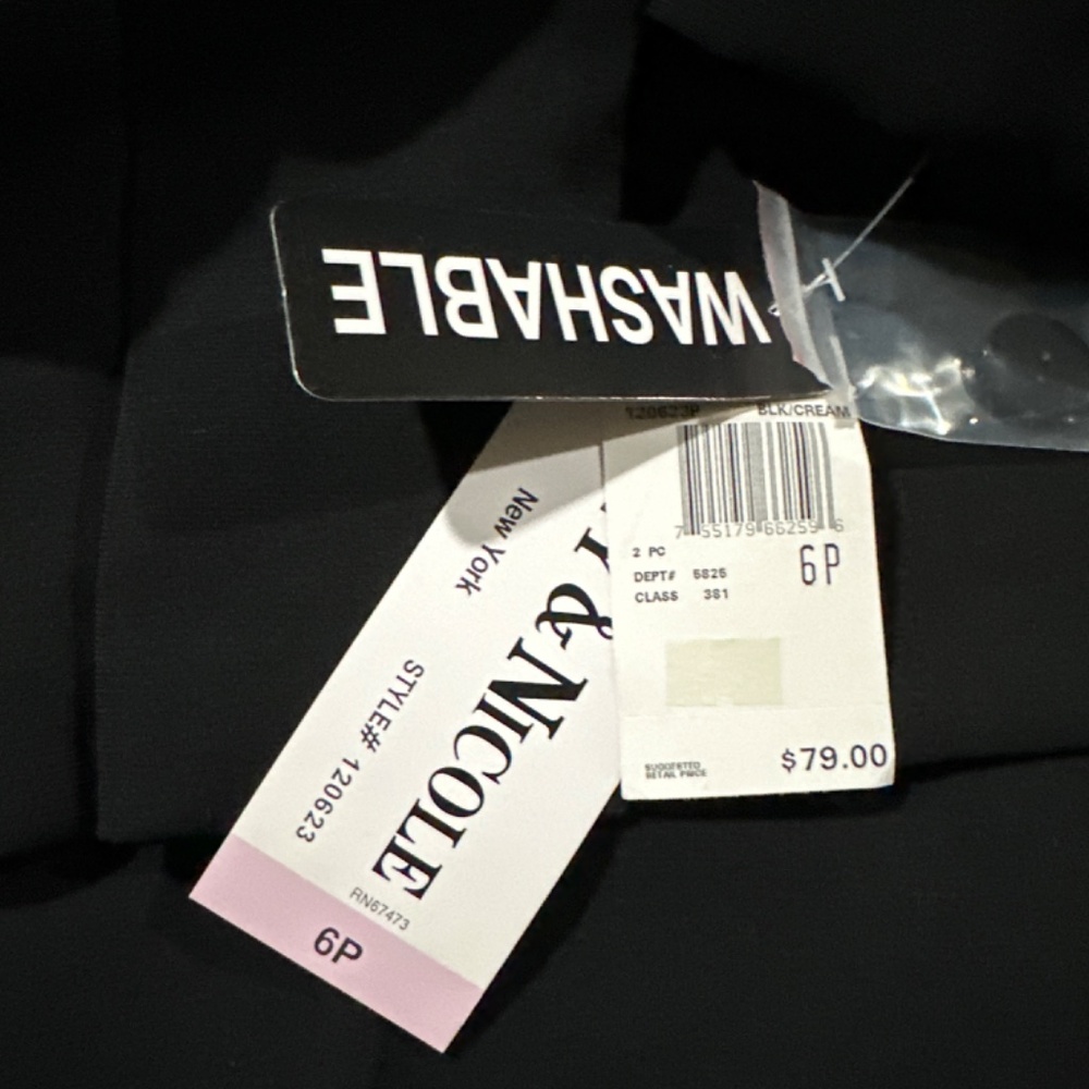 Danny & Nicole Black and White Two-Piece Suit - Picture 9 of 9